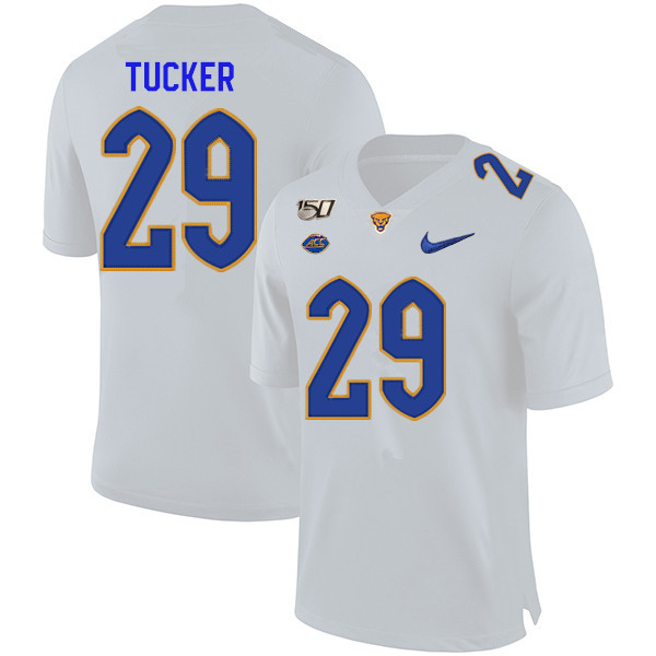 2019 Men #29 Albert Tucker Pitt Panthers College Football Jerseys Sale-White